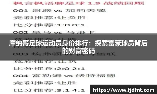 摩纳哥足球运动员身价排行：探索富豪球员背后的财富密码